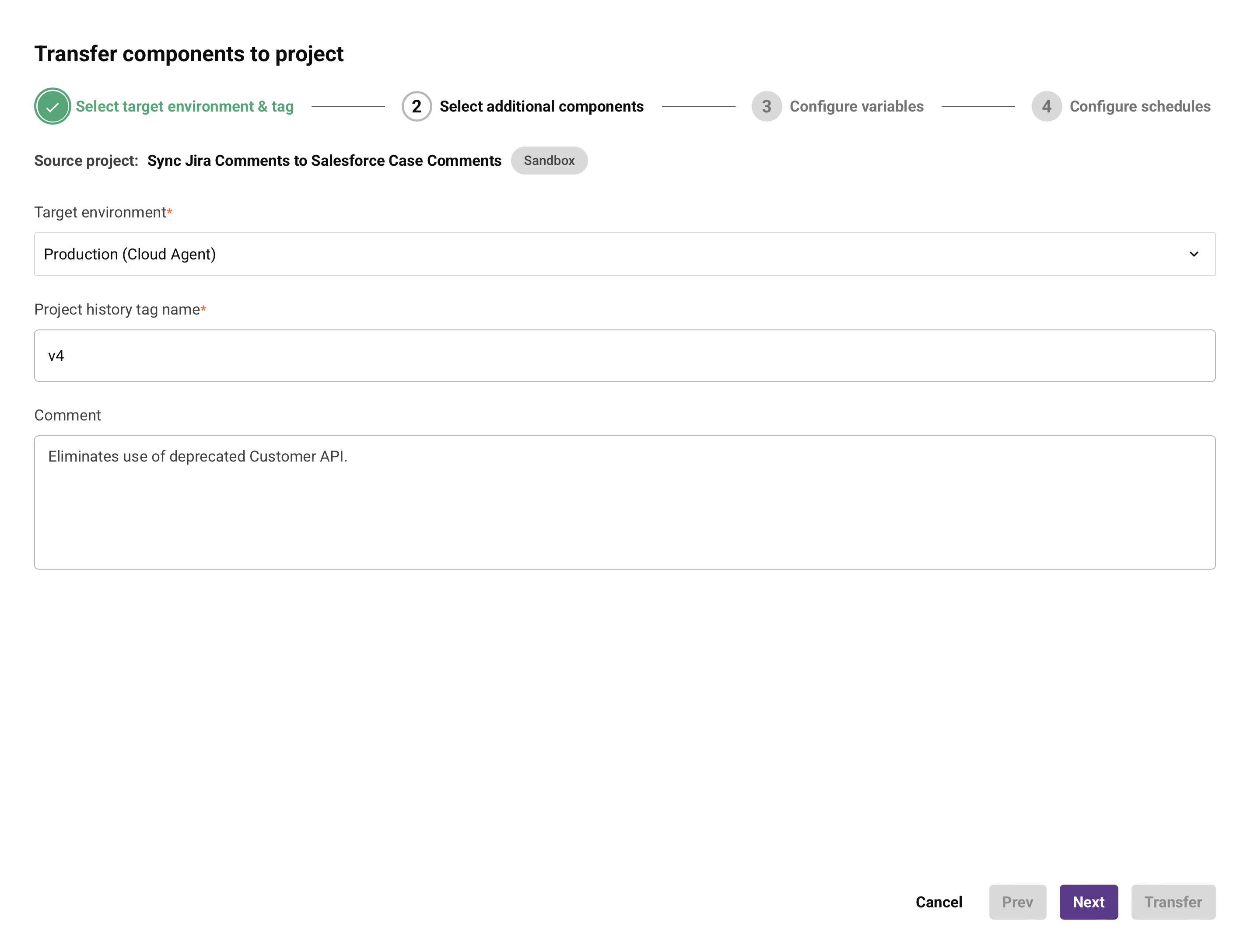 step 1 select additional components