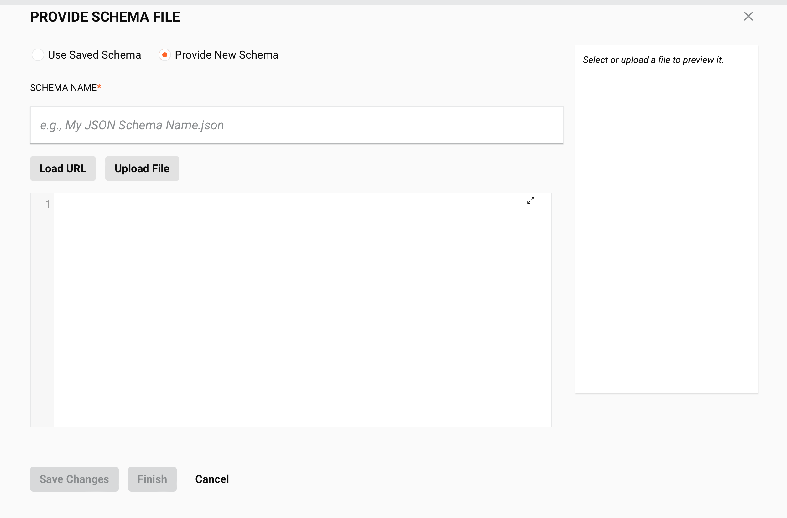 empty schema editor