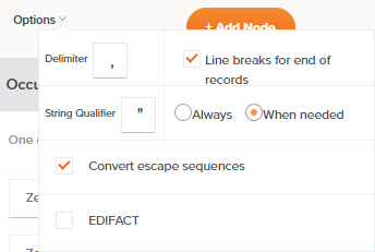 hierarchical character delimited options