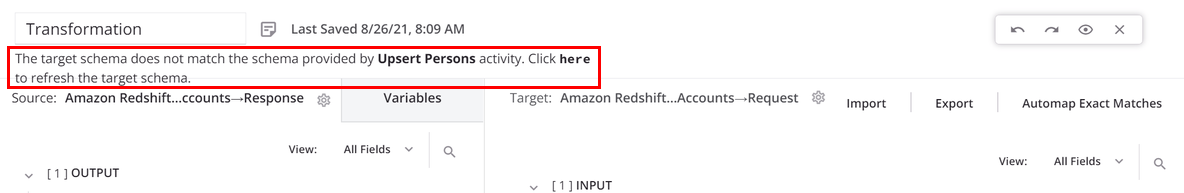 schema mismatch target annotated