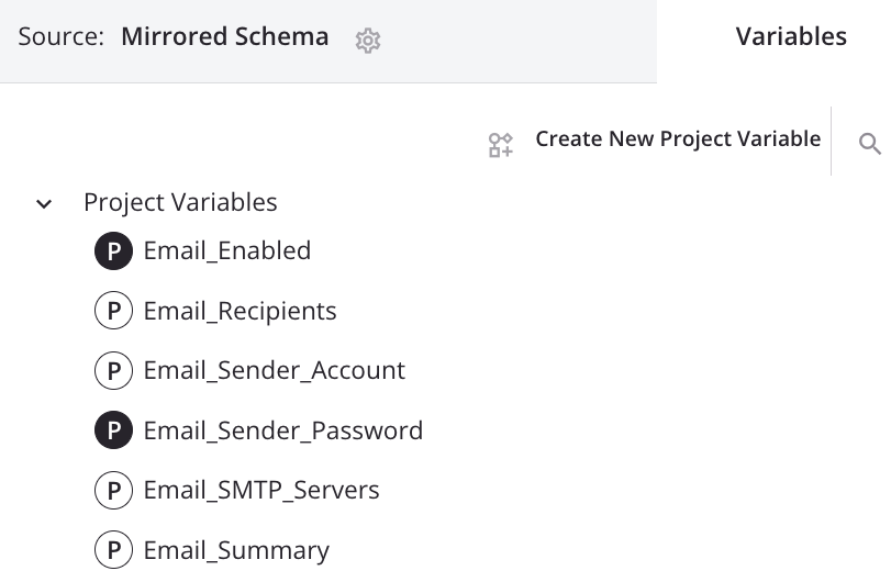 variables project variables