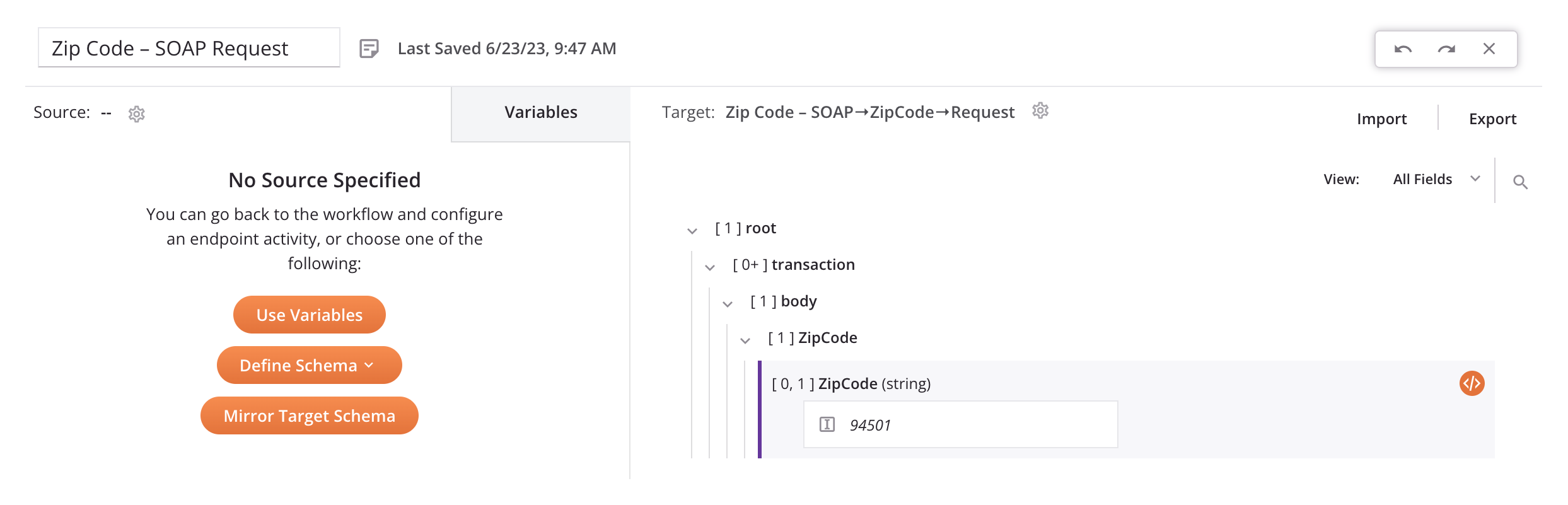 zip code SOAP request