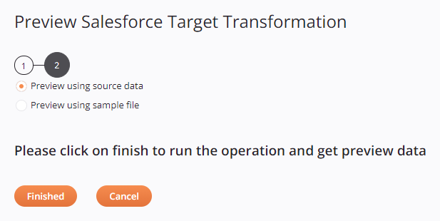 configure source data Salesforce target