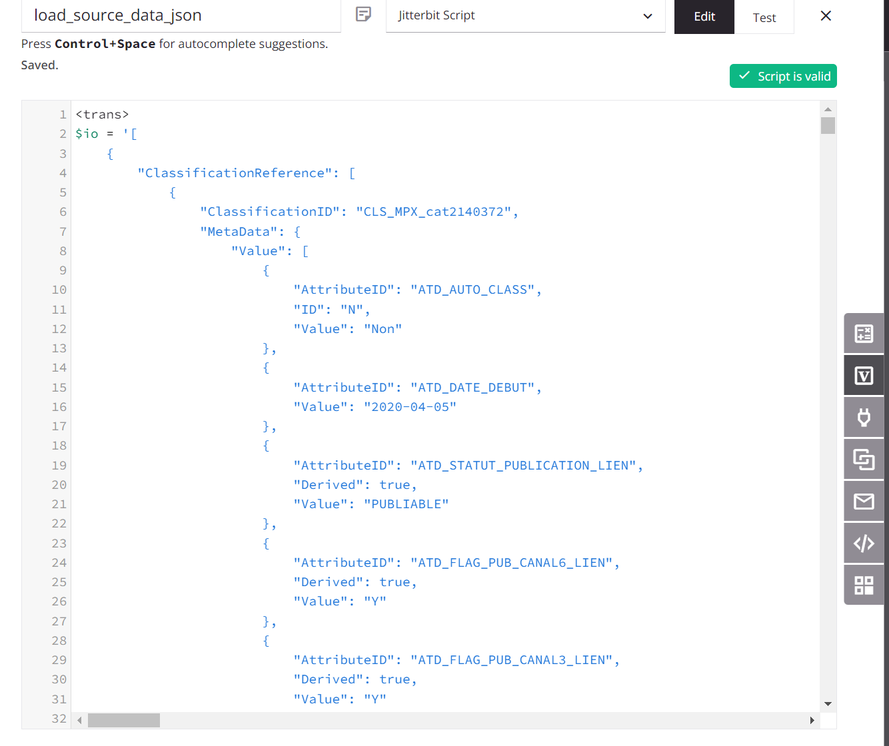 carregar dados de origem json