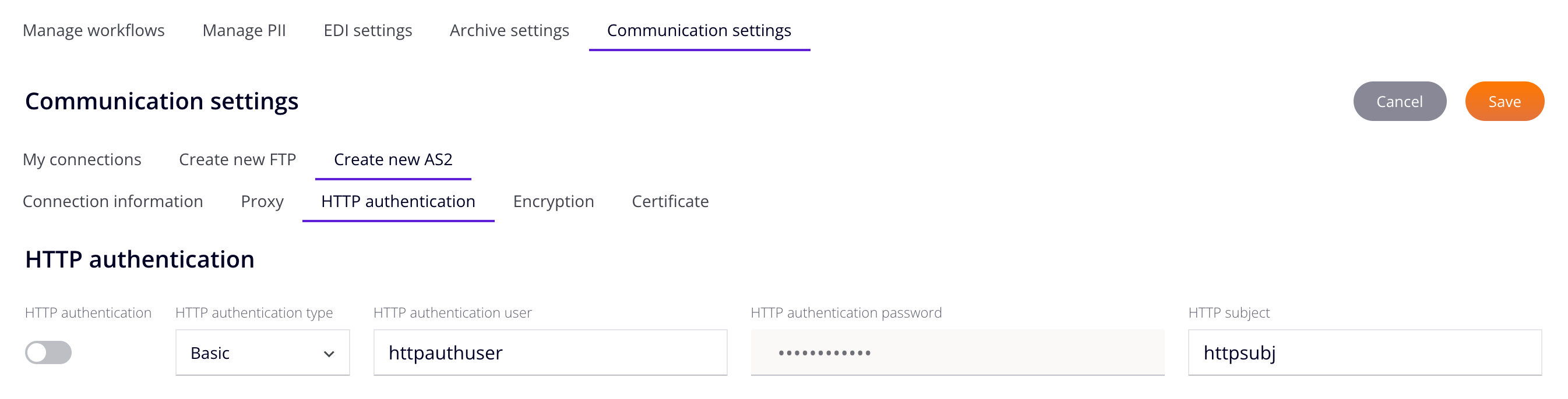 HTTP authentication