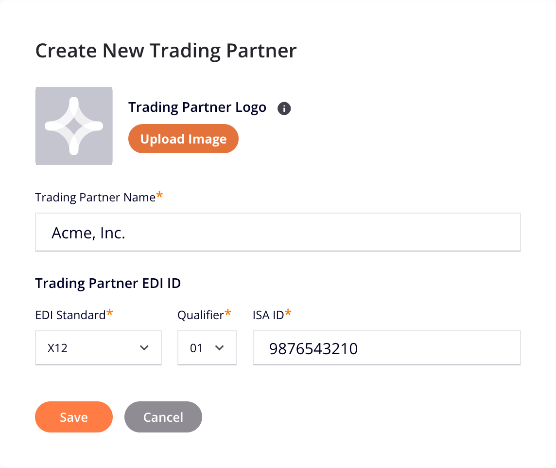 Create a new trading partner