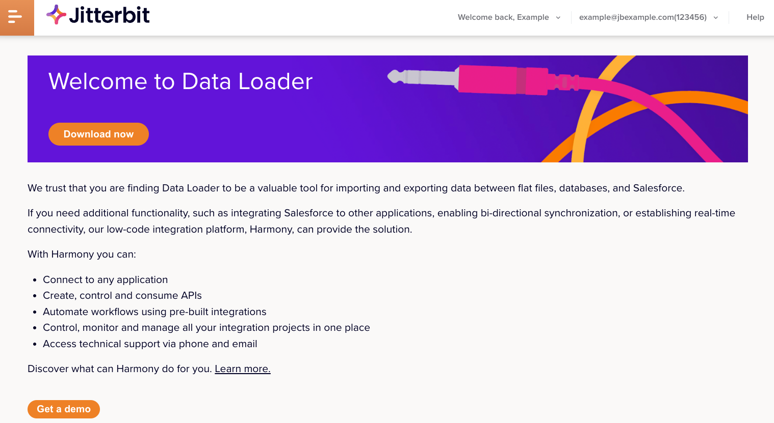 Data Loader Portal Harmony