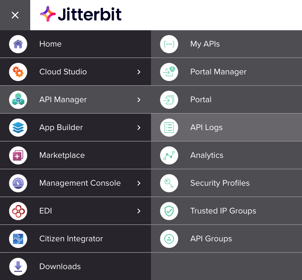 menú API Manager Registros de API