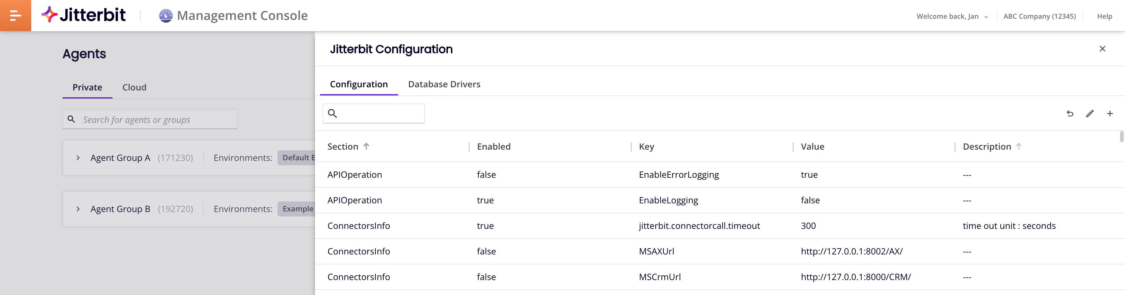 Jitterbit configuration