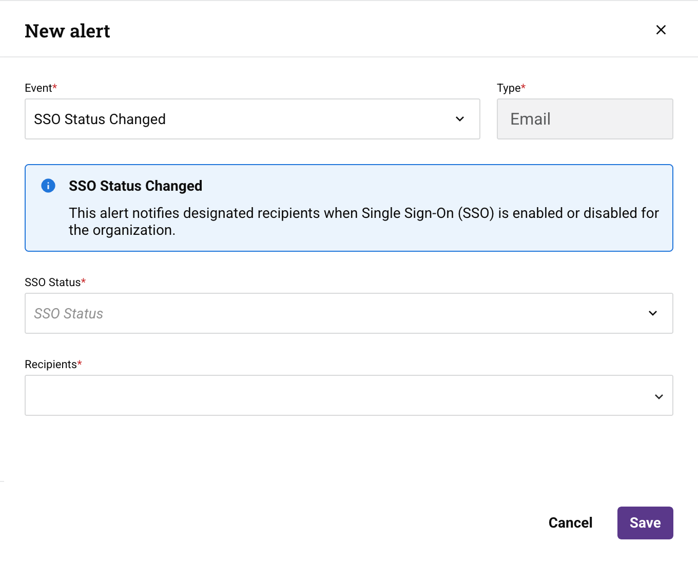 SSO status changed
