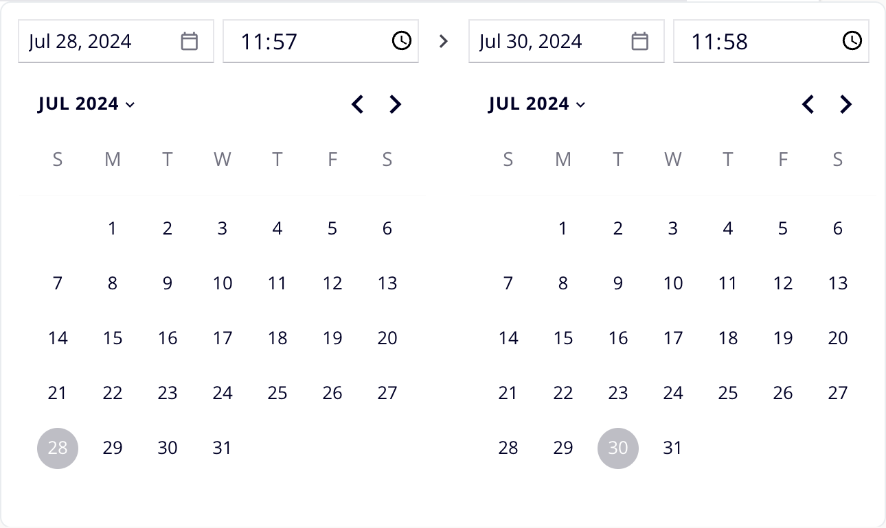 Audit logging date filter