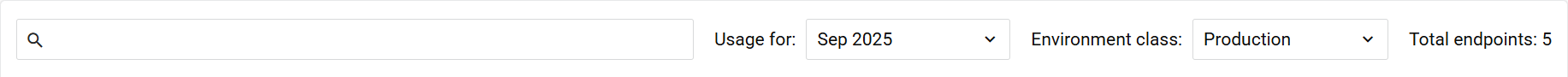 Endpoints page toolbar