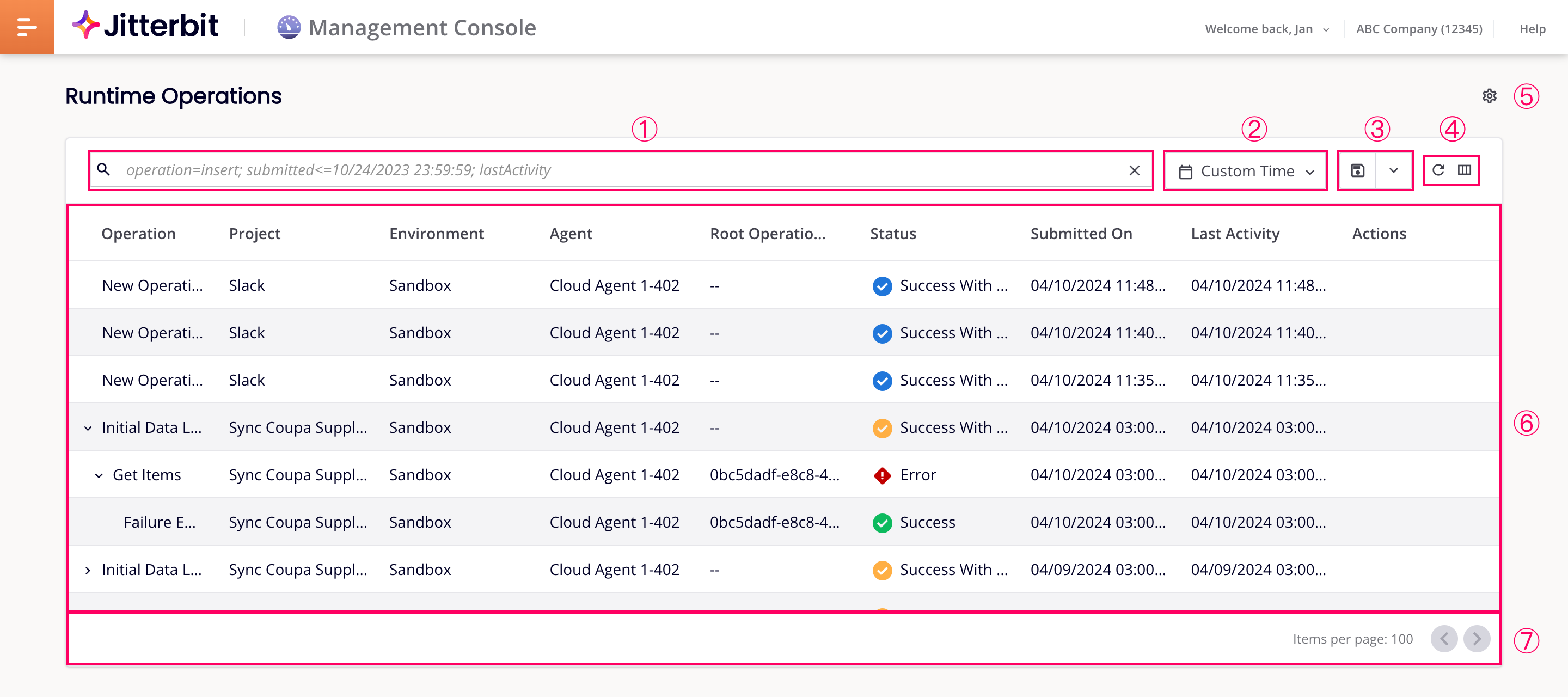 Runtime Operations page labeled