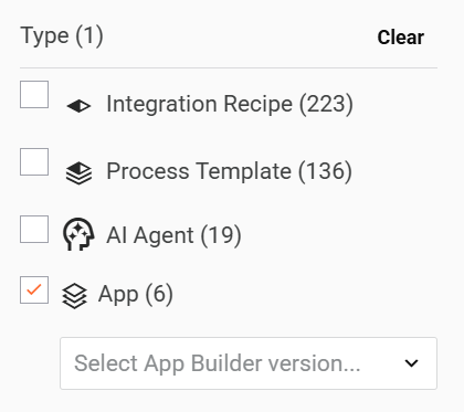 App type filter