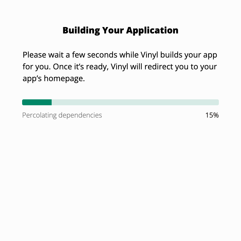 Create new app progress