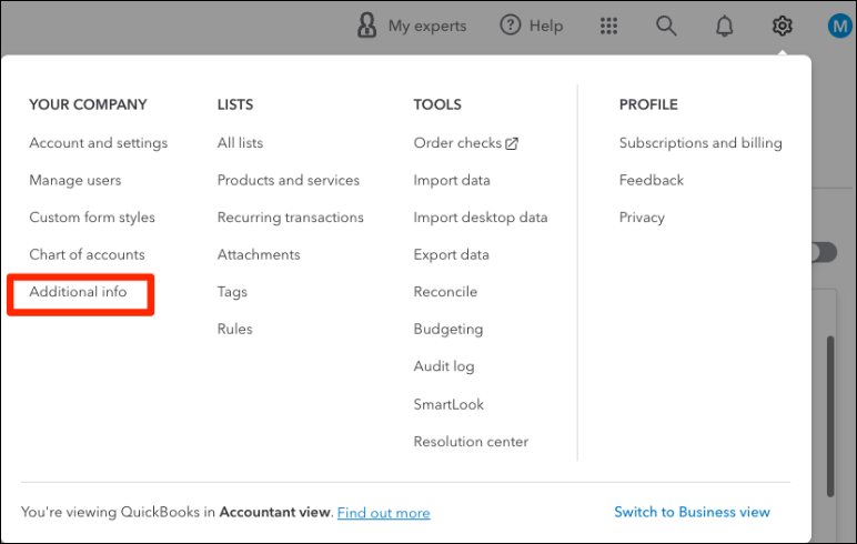 Additional info link in Intuit Developer portal