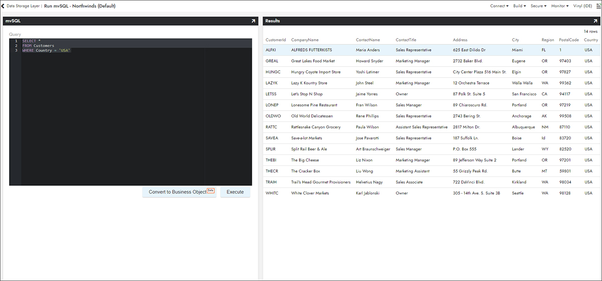 mvSQLresults