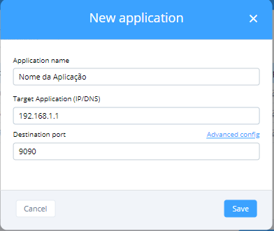 configure a new application on an on-premise agent image 5