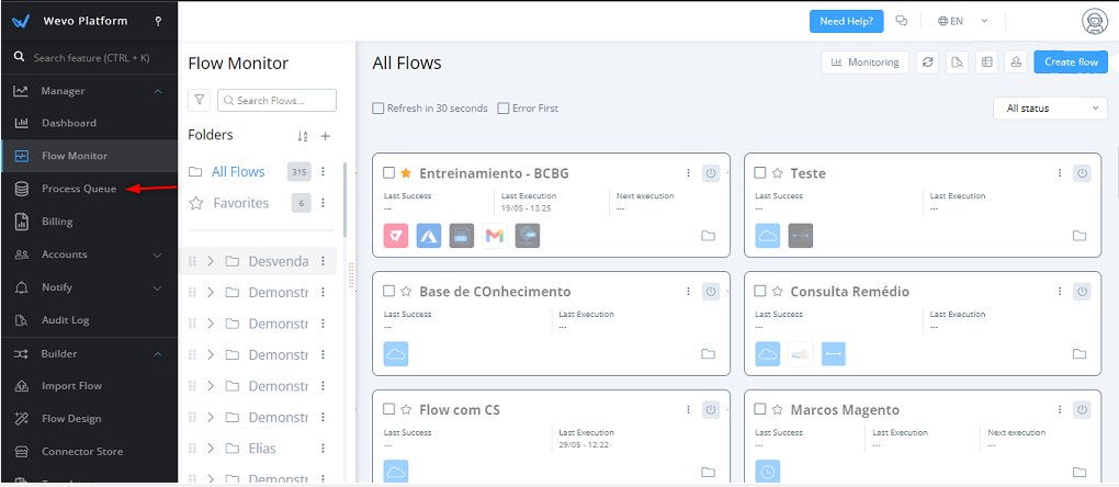 monitor a process queue 1