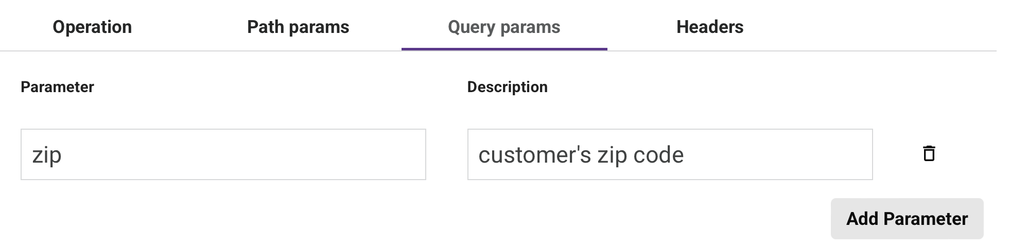 query params tab