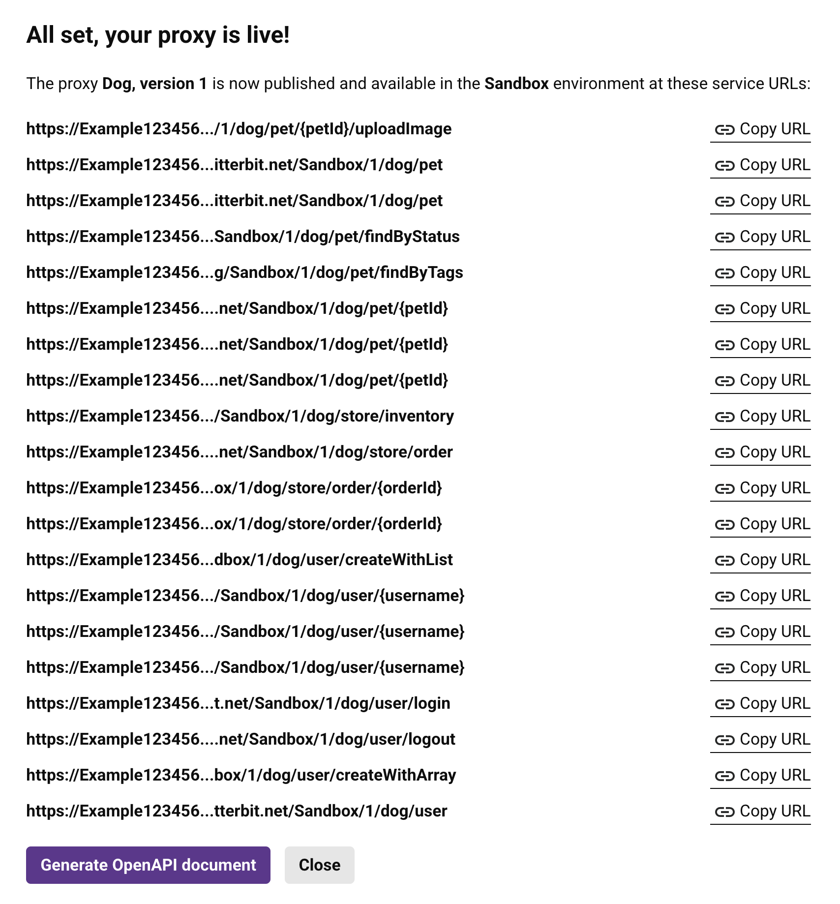 all set your API is live proxy API