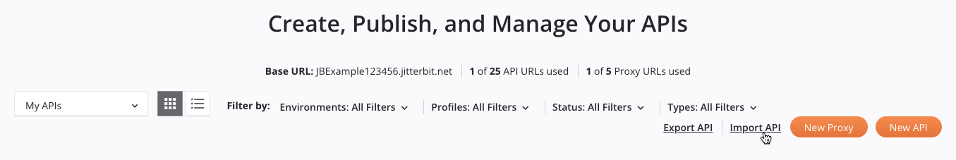 APIs header import API