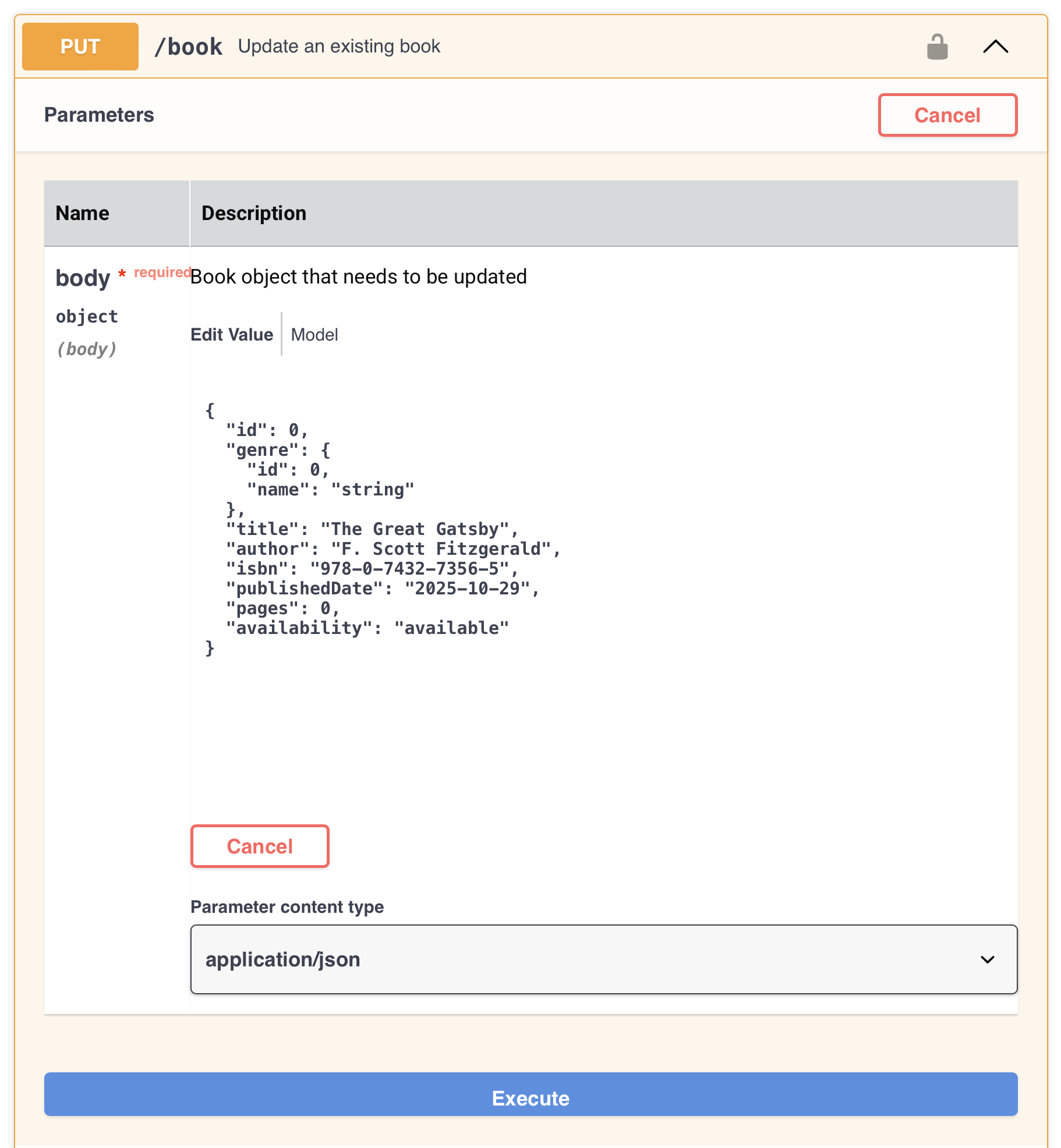 endpoint execute request