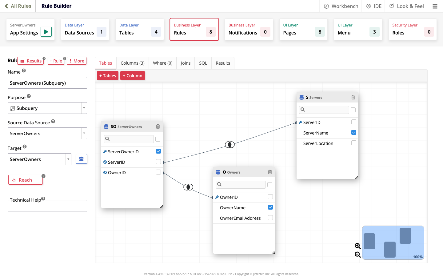 ServerOwners subquery rule