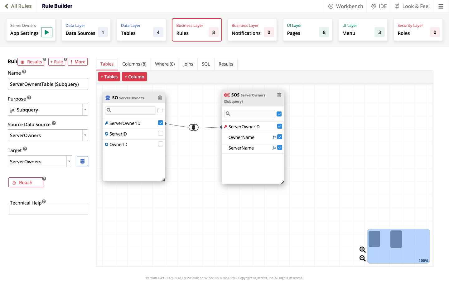 ServerOwnersTable subquery rule