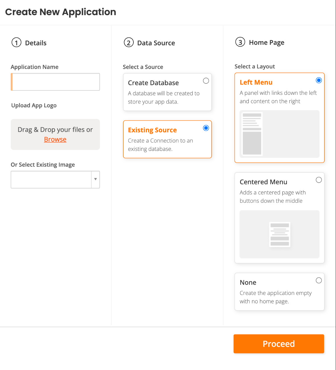 Create new application