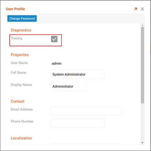 Tracing at the User Profile A trace 1