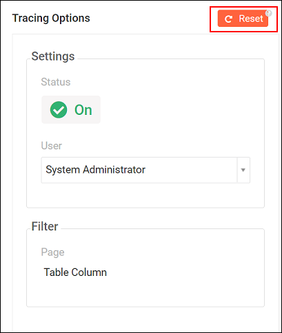 Reset for Trace A trace 7