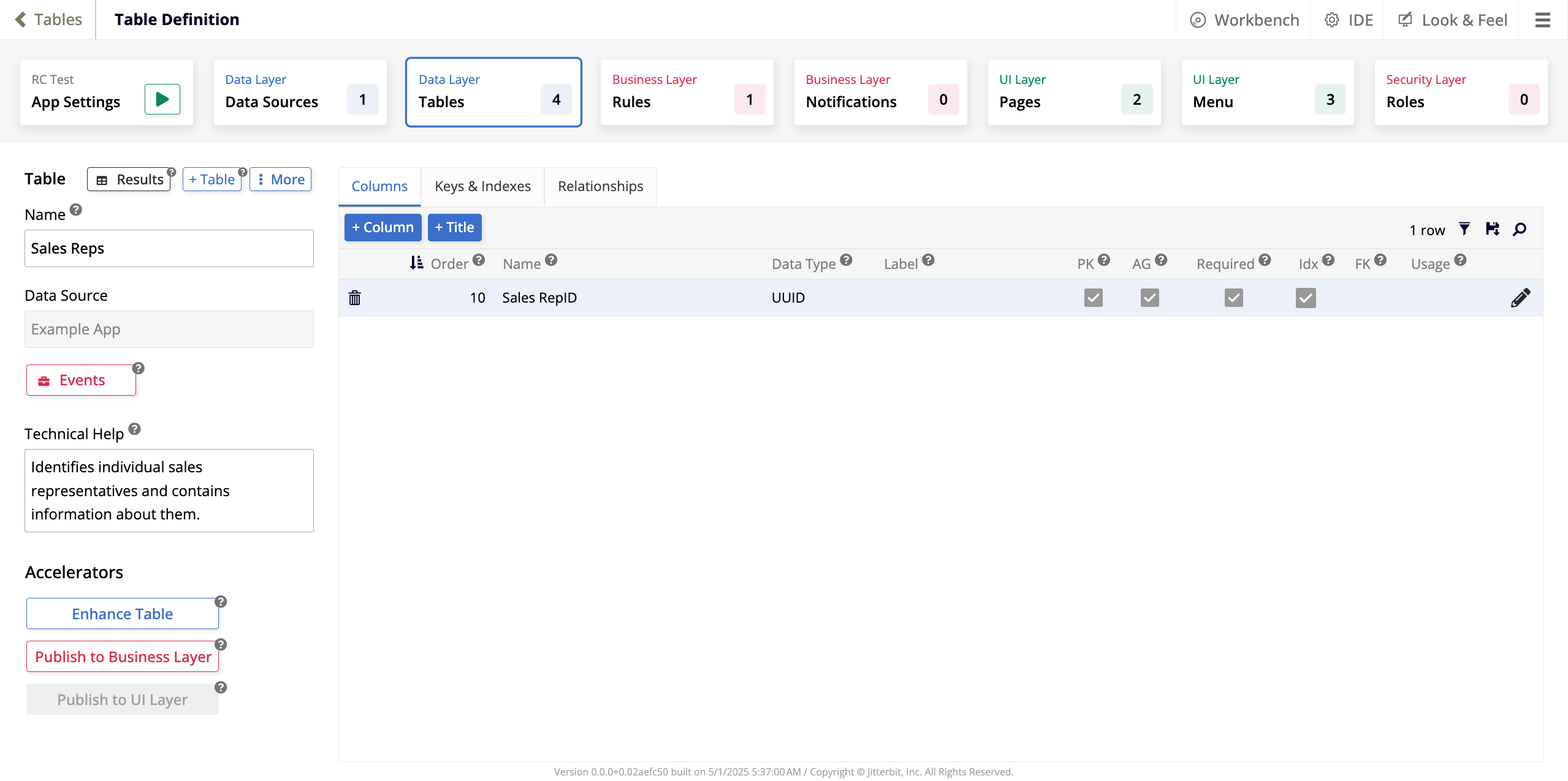 table definition edit