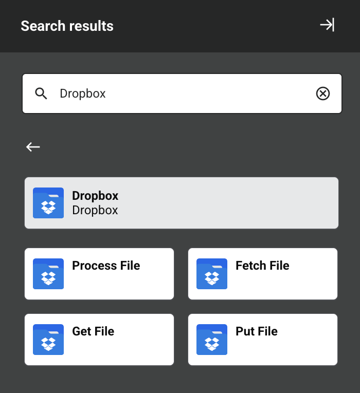 Configured Dropbox connector