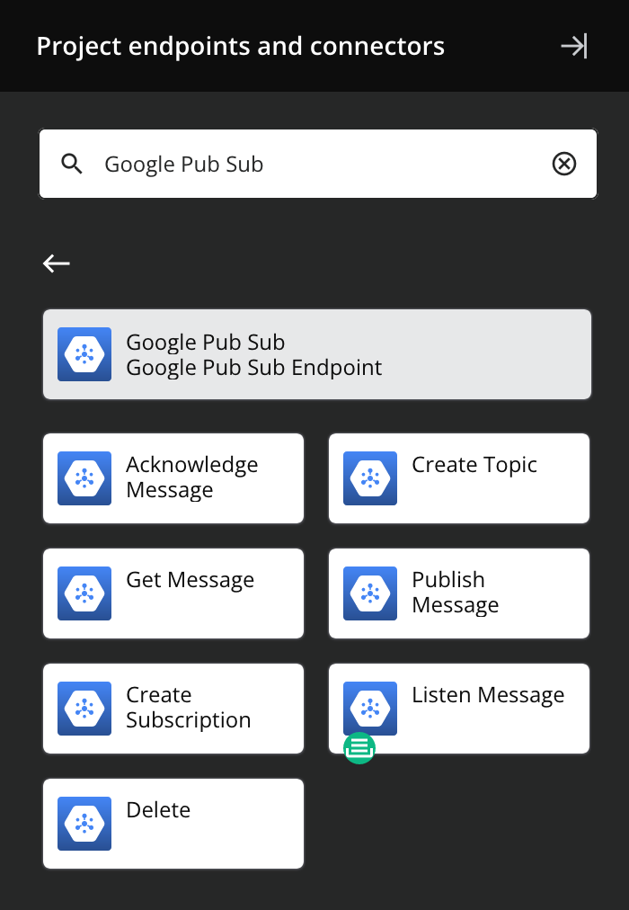 Google Pub Sub activity types