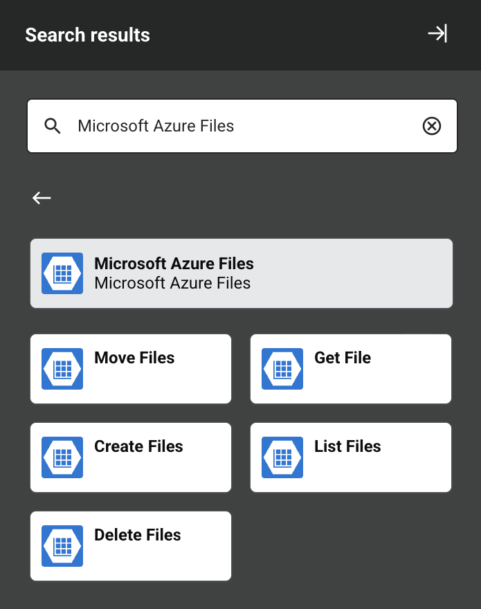 Microsoft Azure Files activity types