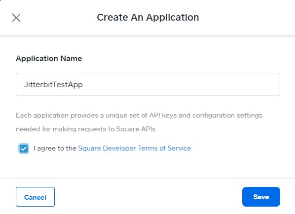 Square new application