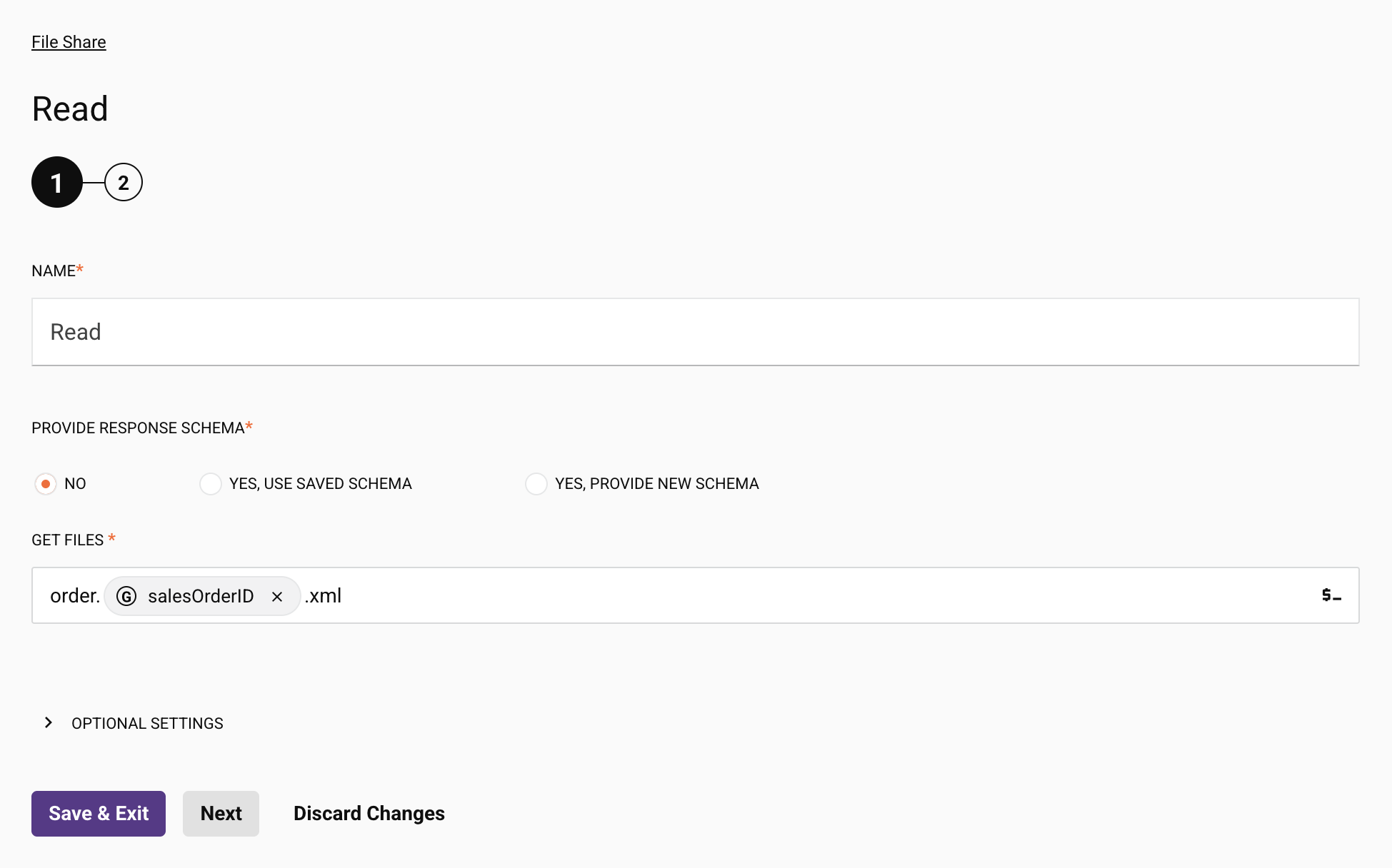 File Share read variable