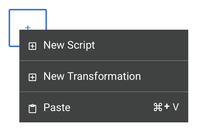drop zone operation actions menu