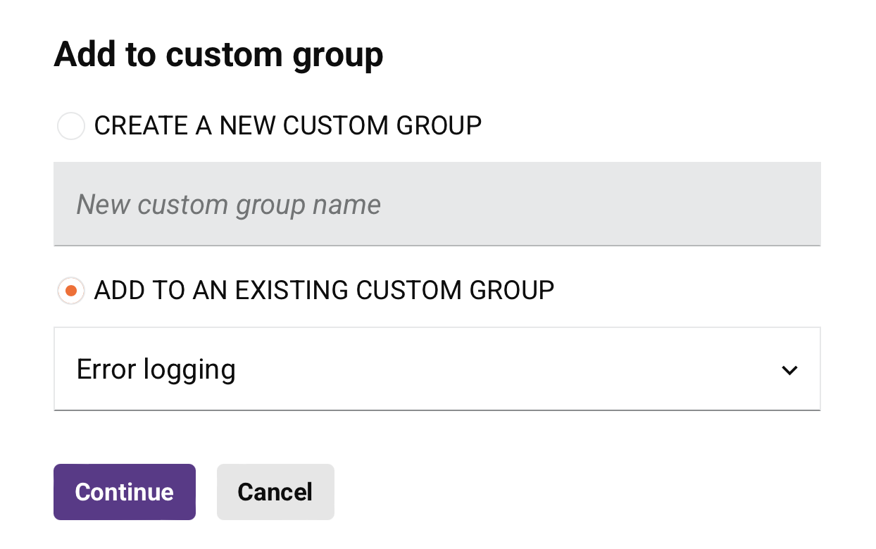 add to custom group existing