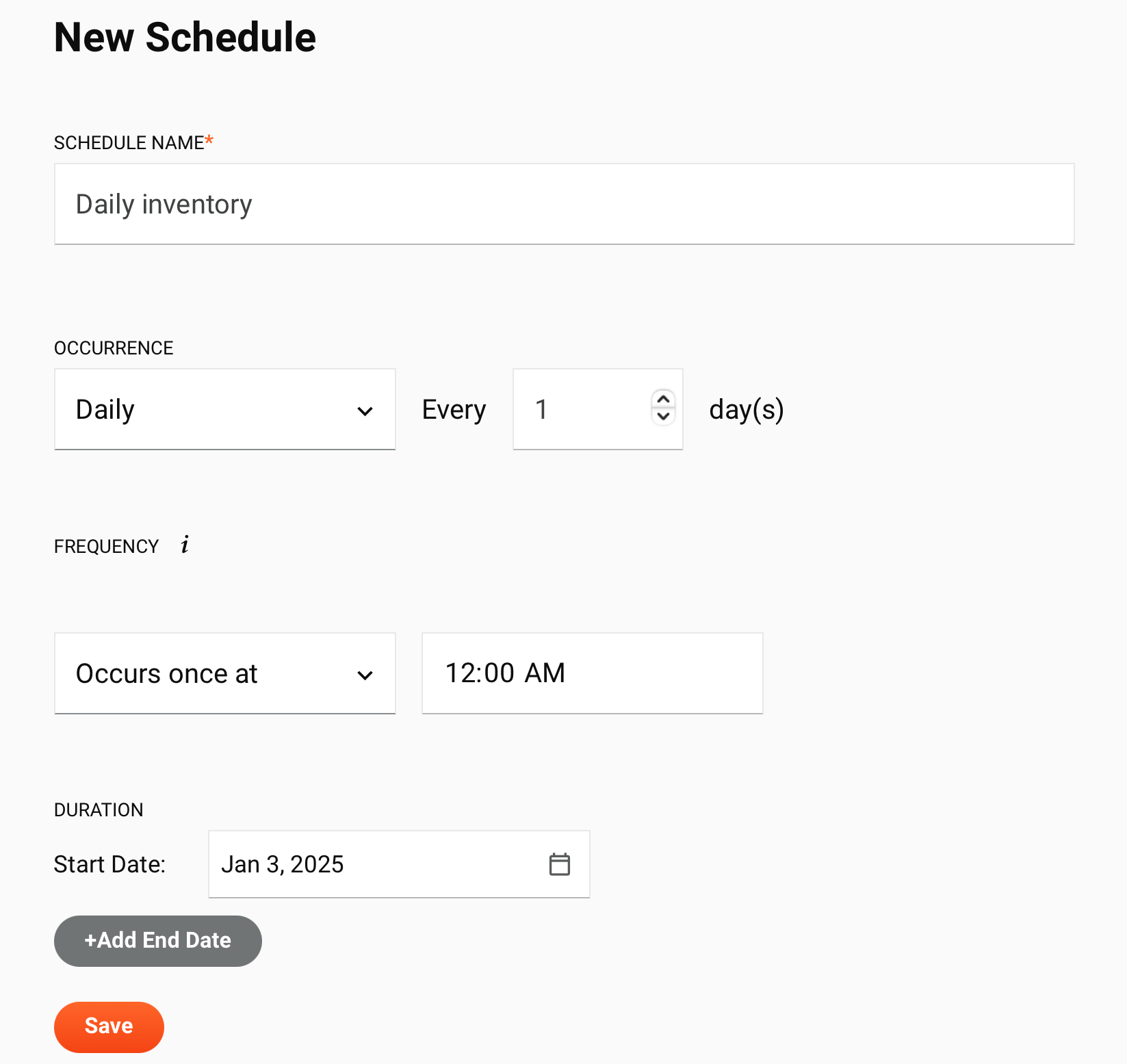 schedule dialog