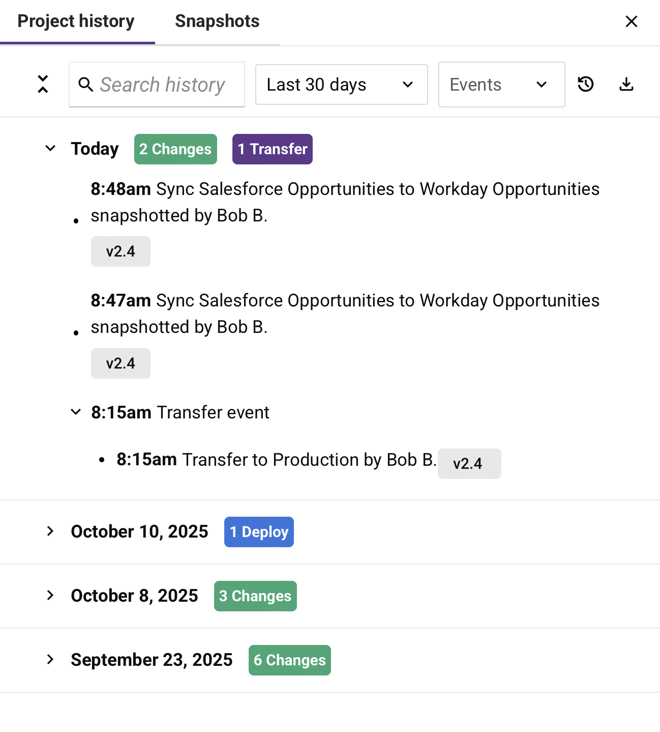 project history overview