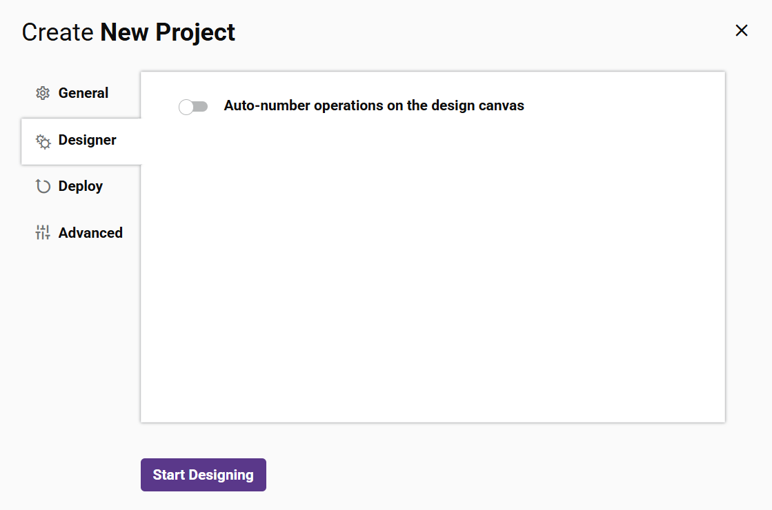 project new designer