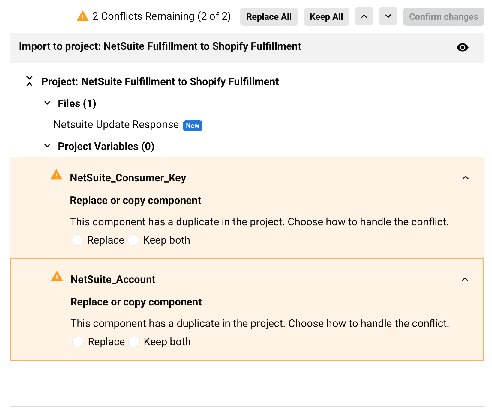 selective import conflict