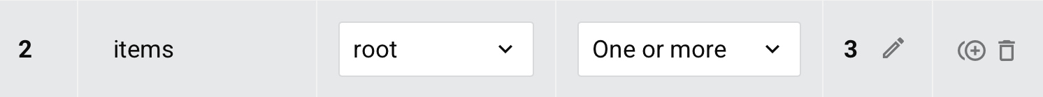 hierarchical edit fields