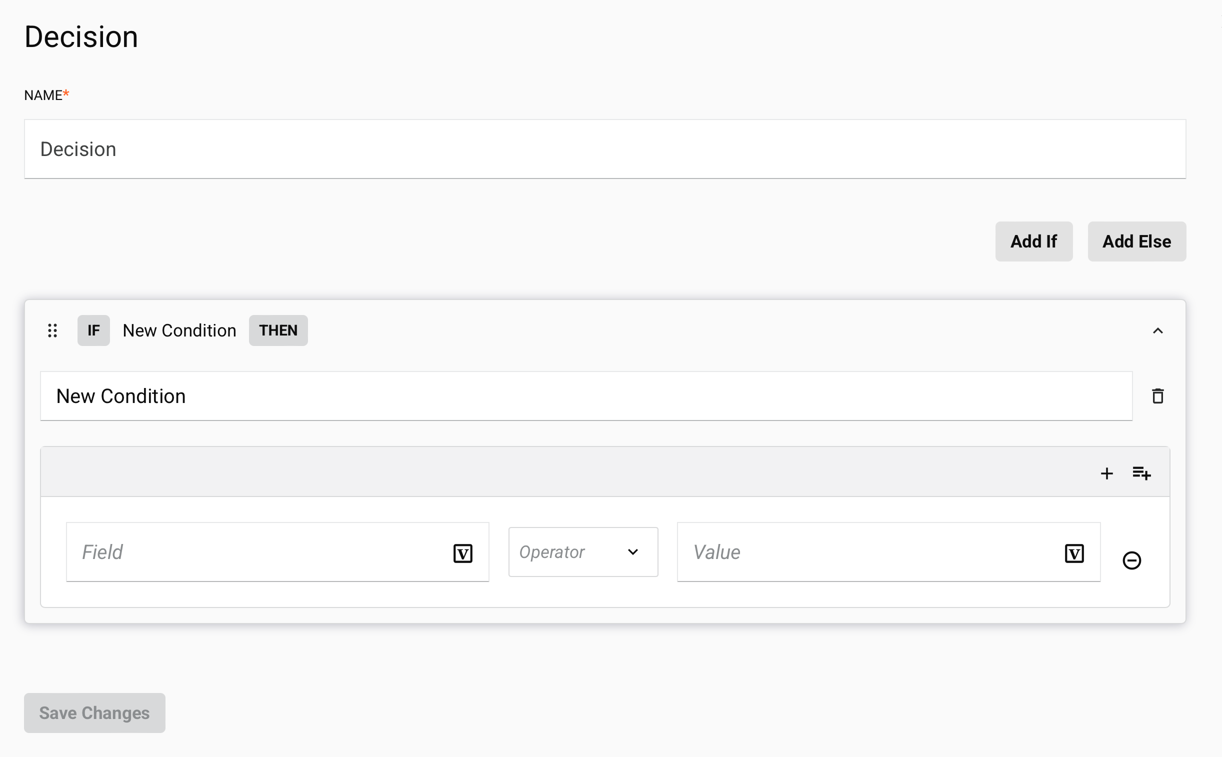 Decision configuration