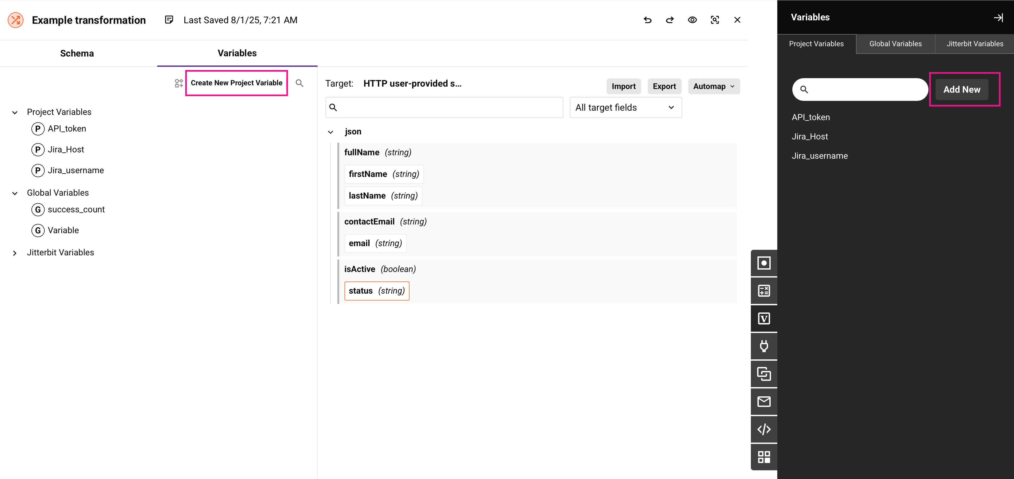 New variables location