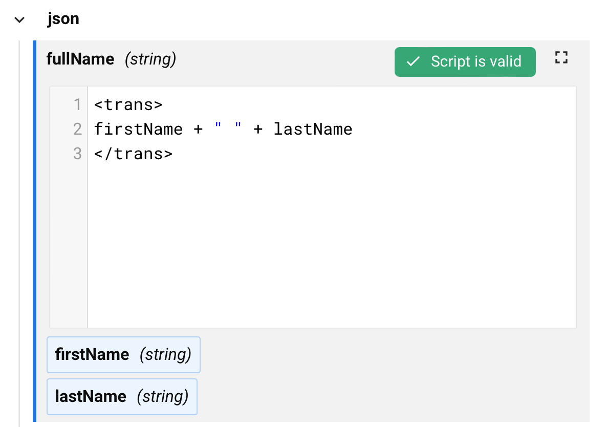 Custom value in script