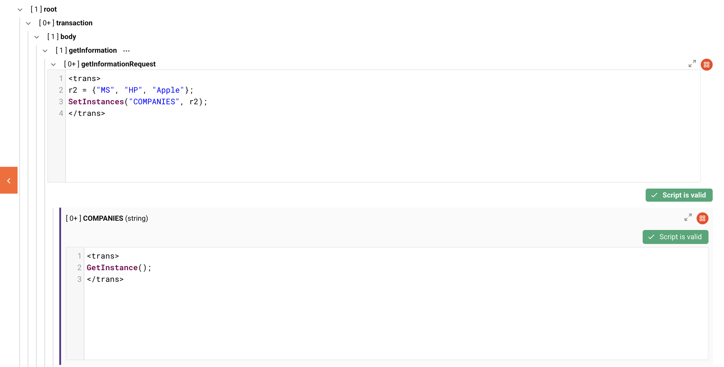 SetInstances example