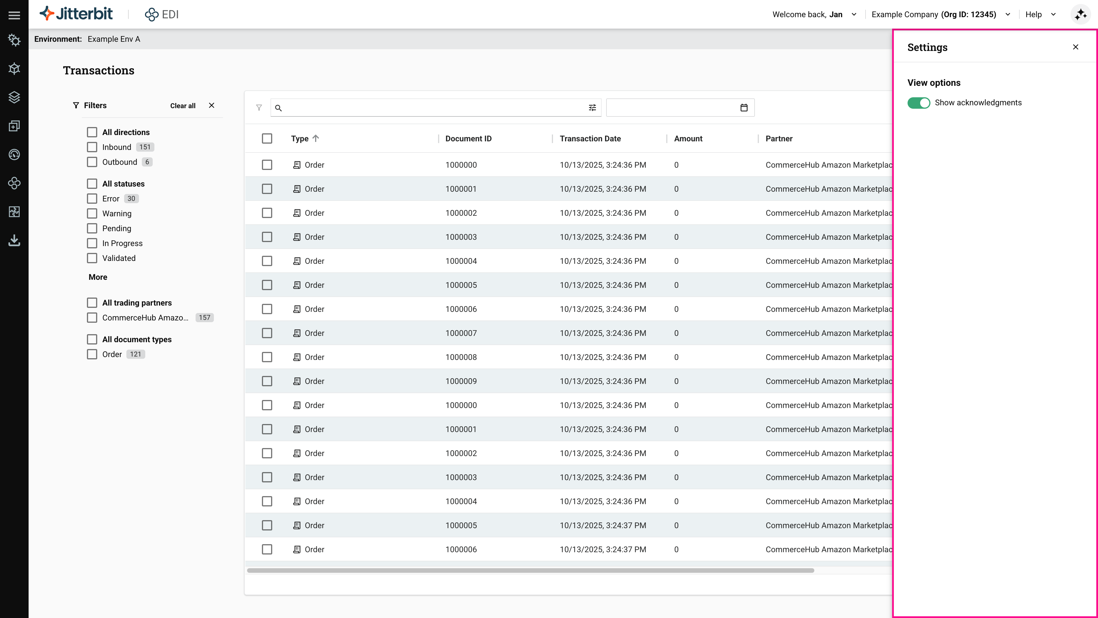 Painel de Configurações